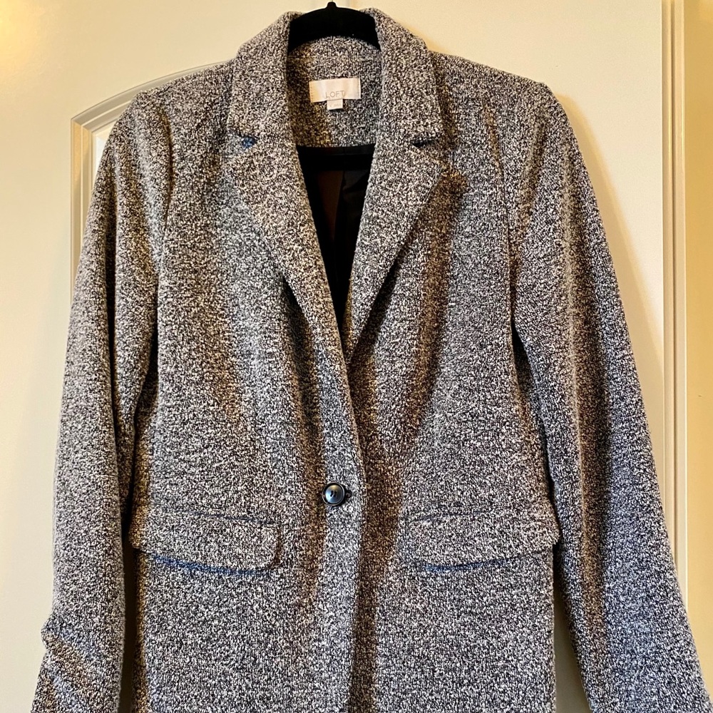 LOFT marled gray blazer
